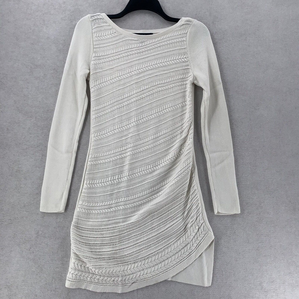White House Black Market‎ WHBM Ivory Sweater Dress SOFT Wool Viscose Blend Small
